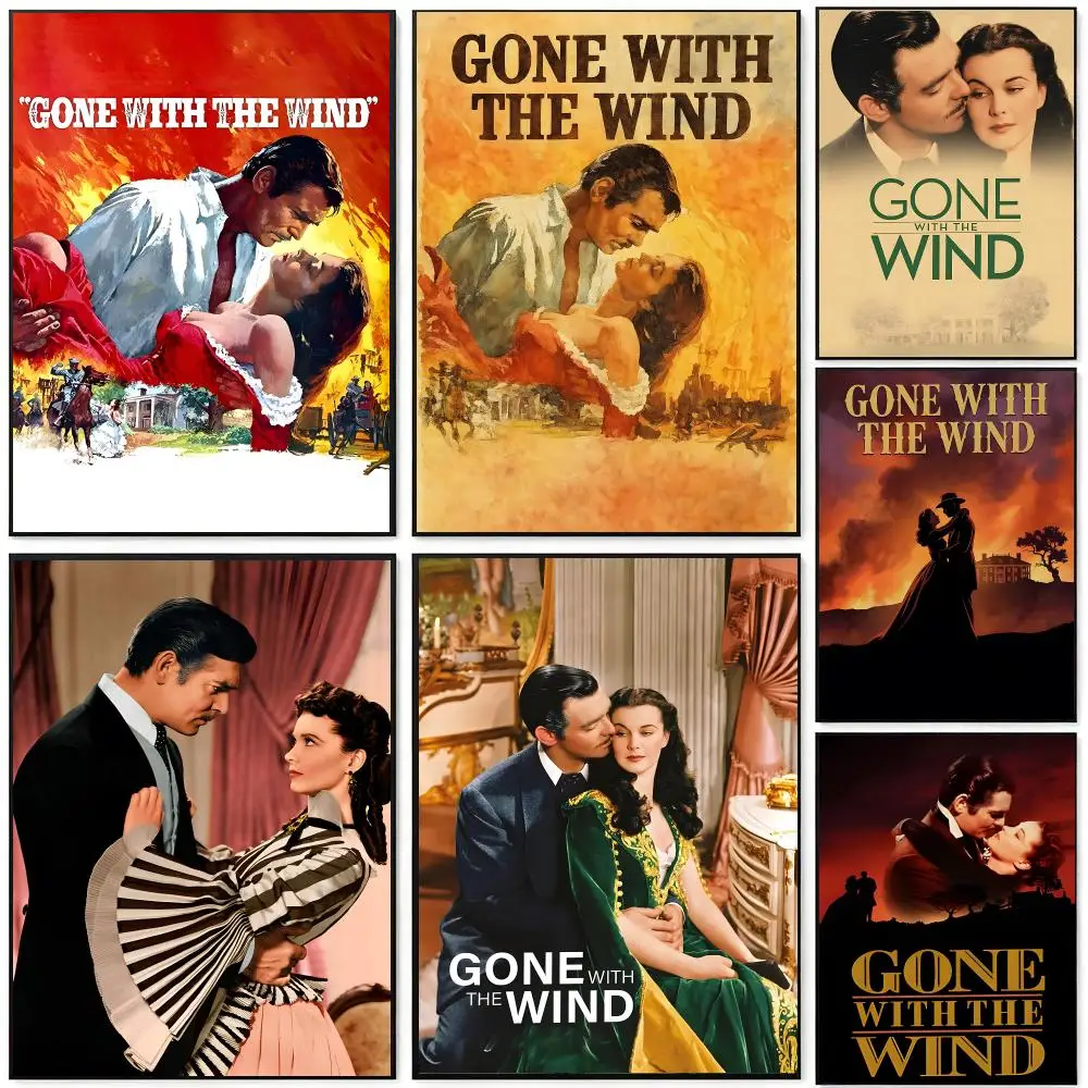 Moive Gone With The Wind Poster Poster HD Waterproof Self-Adhesive Wall Art – Multi-Scene Use, Top Gift Pick