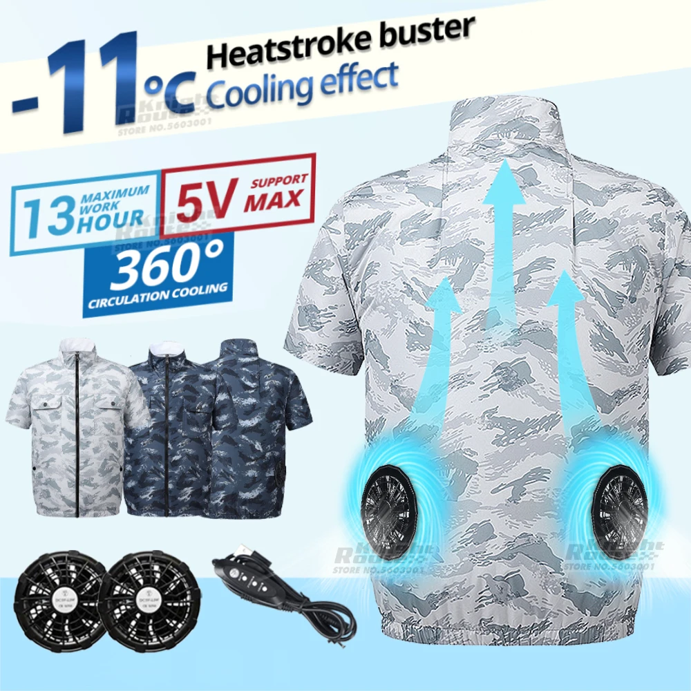 Motorcycle Jackets Summer Fan Vest Moto Biker Jackets Men Women\'s Vest USB Charging Air Camping Clothes Cooling For Vest Fishing