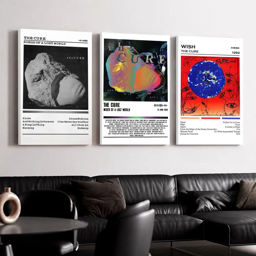 Band Music Album The C-Cure Framed Wall Painting Ready to Hang Canvas Wall Art Poster for Bedroom Living Room Home Decor Gift