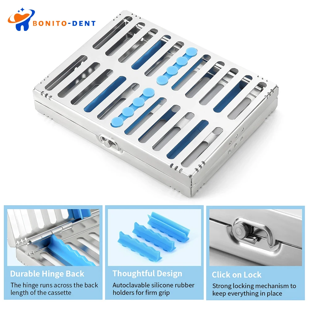 

Dental Sterilization Cassette Tray 5 10 20 Grid Sterilize Rack Autoclavable Equipment Stainless Steel for Tweezers Clip Pincers