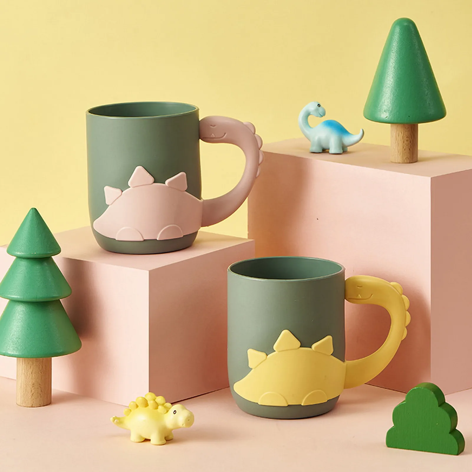 Toothbrush Tumbler Cup Holder Cartoon Dinosaur Wash Mouth Couples Cup Brushing Mouthwash Cup Bathroom Accessories
