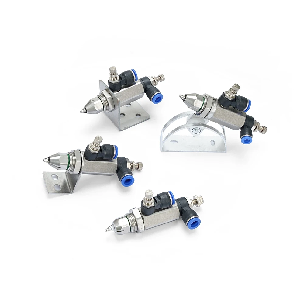 Ultrasonic Air Atomizing Nozzle, Dry Fog Spray Nozzle with Bracket for Dust Suppression, Humidification & Cooling