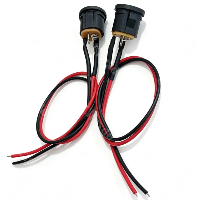 5 Stück DC-022K DC-Stromanschlussbuchse 5,5*2,1mm/5,5*2,5mm Einbaubuchse mit 20cm Rot-Schwarz-Kabel für DIY-Elektronik – Detail 12