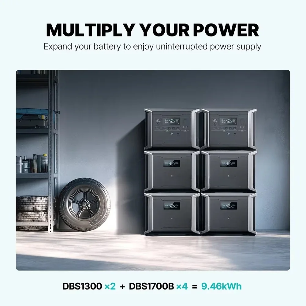 Dabbsson DBS1300 Portable Power Station 1330wh Solar Generator Lifepo4 Battery Home Emergency RV Energy Storage System