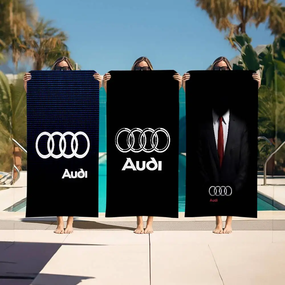 Image of A-Audis Logo Mikrofaser-Strandtuch, saugfähig, schnell trocknend, weich, für Yoga, Schwimmen, Resort, Bergsteigen
