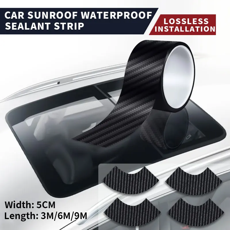 Universal Car Sunroof Edge Waterproof Sealing Strip Transparent Noise Reducing High Temperature Resistant Sealing Accessories