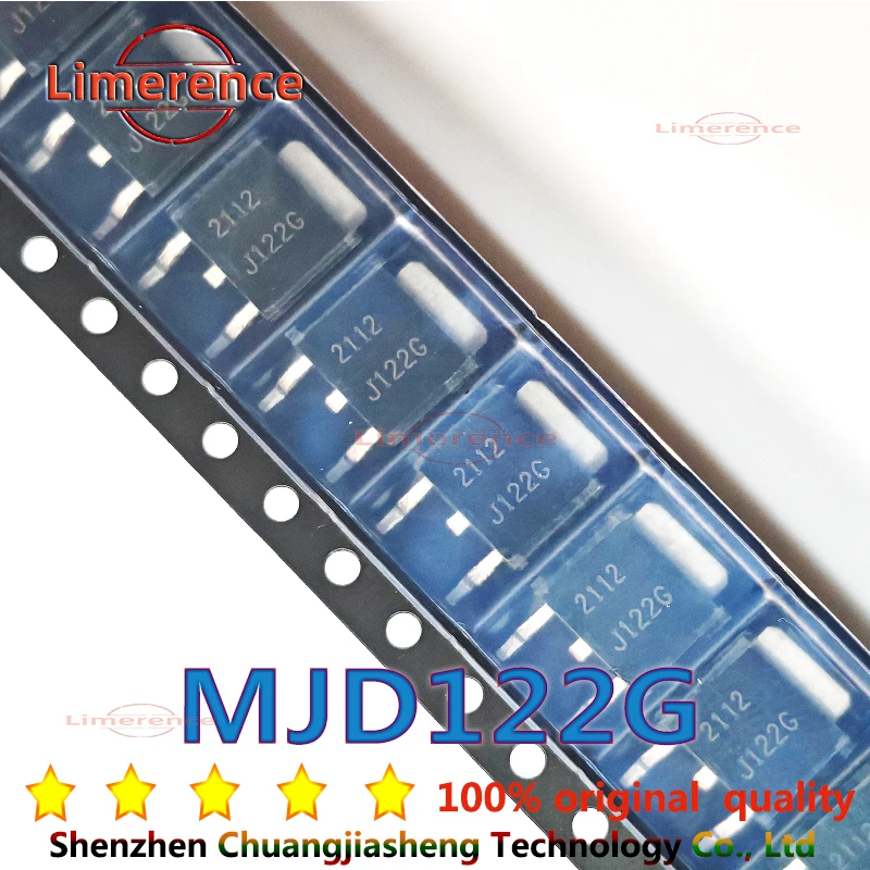 10 個 MJD122G TO-252 MJD122T4G TO252 J122G MJD122 TIP122 SMD SOT-252 新しいオリジナル IC チップセット