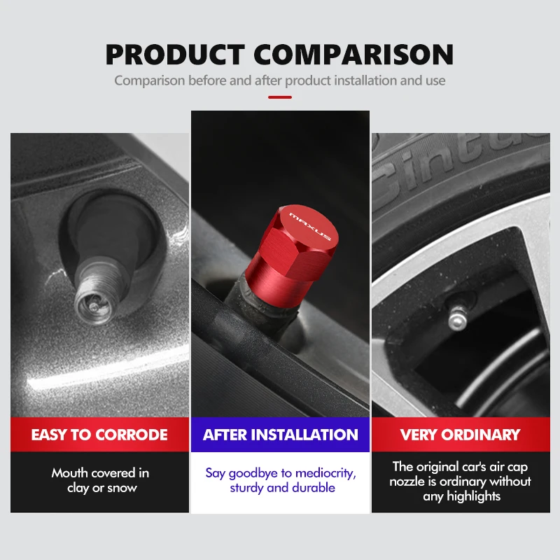 4Pcs Car Air Valve Cap Aluminum Tire Wheel Stem Accessories For Maxus T60 2017-2023 2024 G10 G20 G50 D60 D90 Pro T90 G90