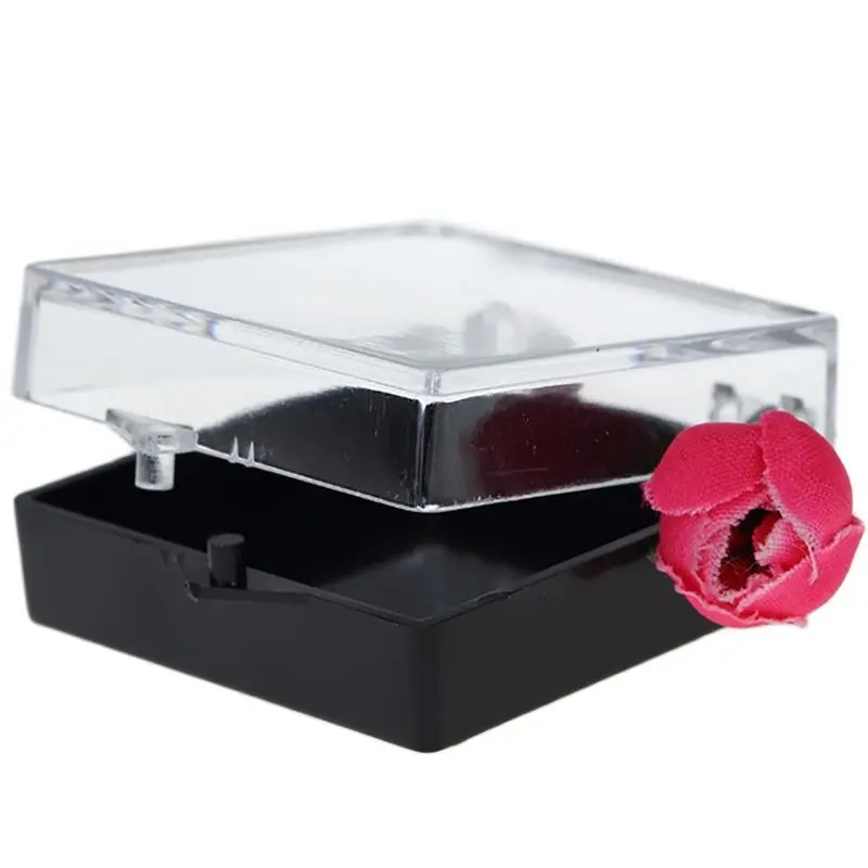 Mini Hộp Nhựa Vuông Hộp Đựng Trang Sức, Rõ Ràng Hạt Trang Sức Hộp Bảo Quản Kẹo Viên Thuốc Người Tổ Chức Ốp Lưng Bình Chứa 4.2x4.2x1.9cm