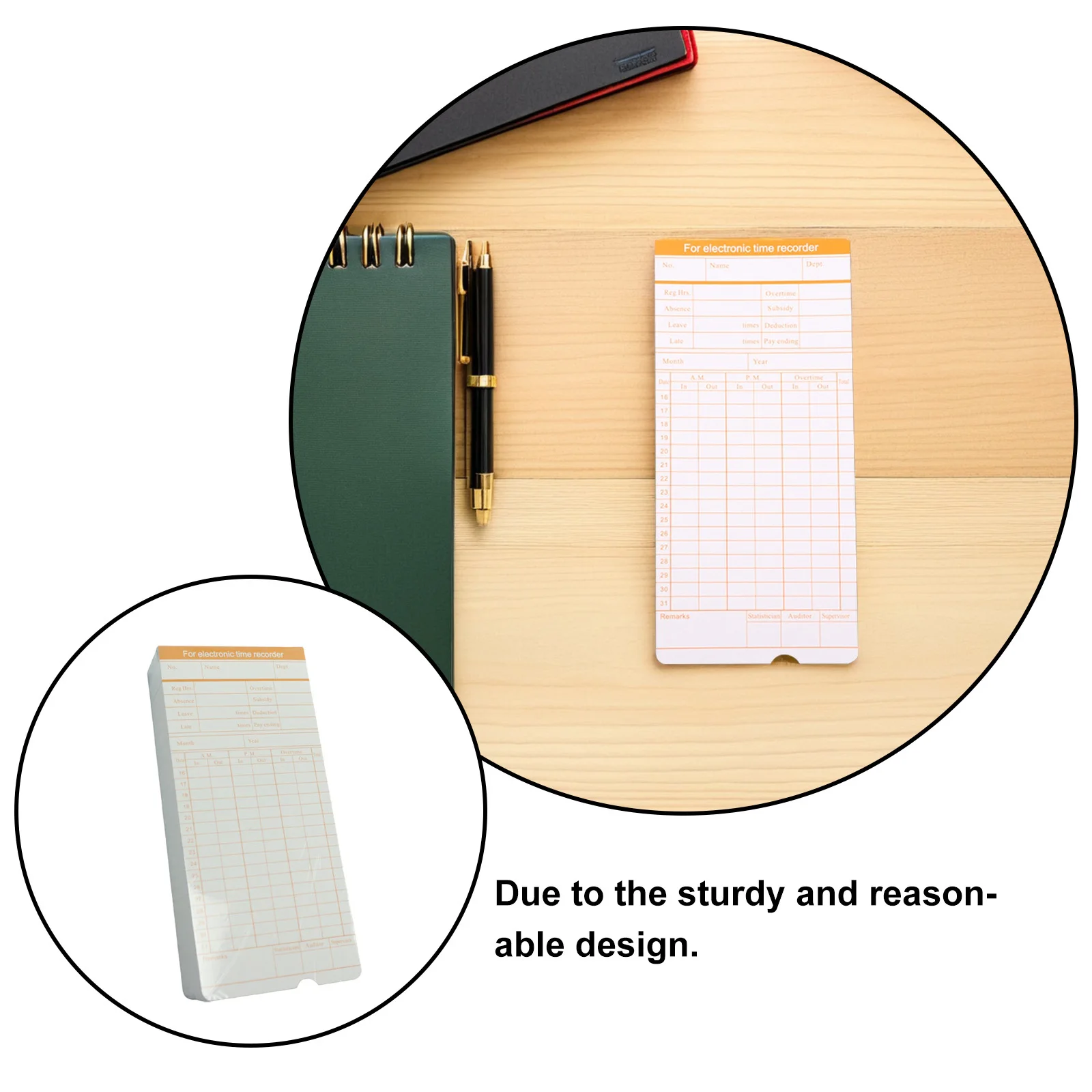 1pcs Attendance Card Time Recording Sheet For Employee Daily Cards For Office Factory Warehouse