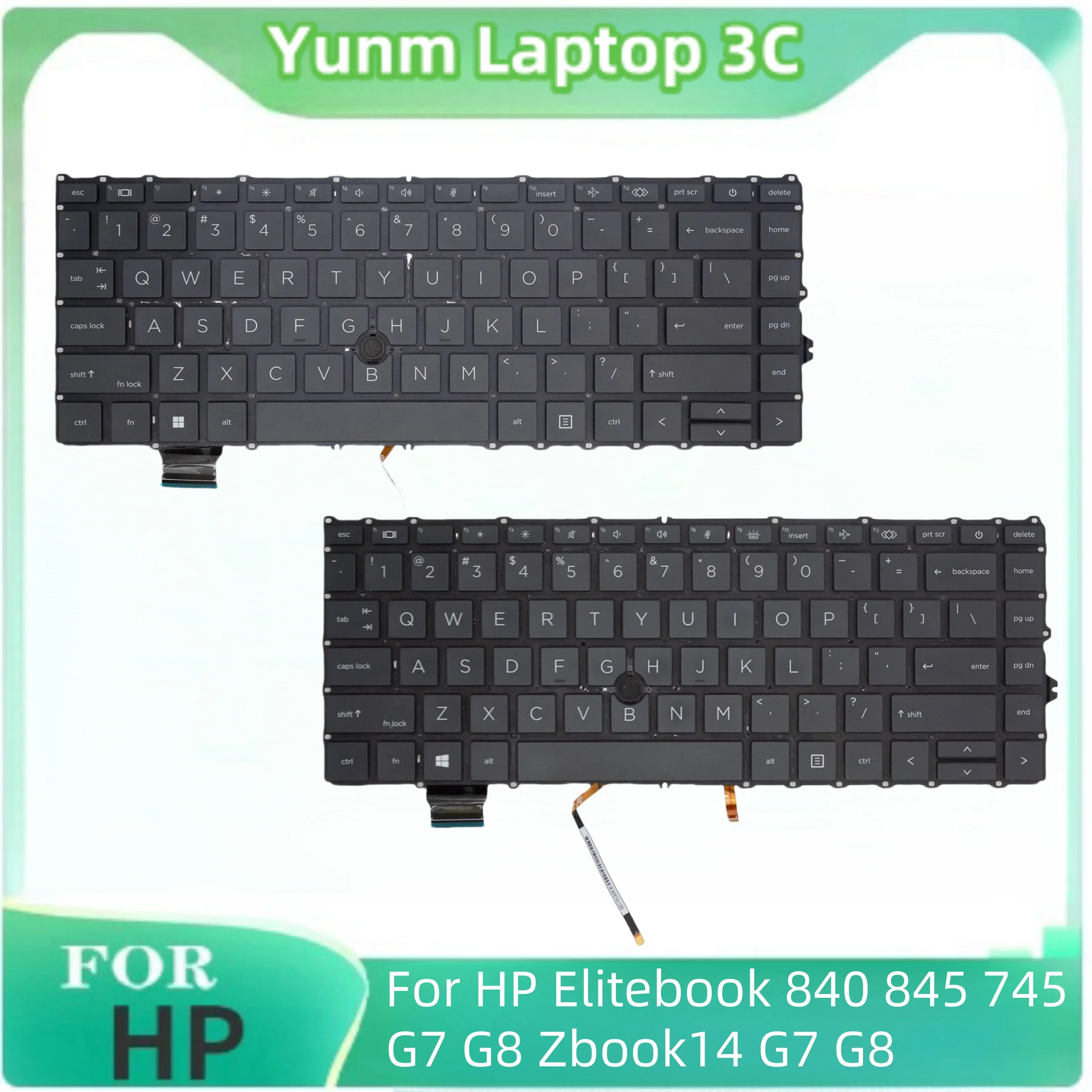 

New Laptop US Keyboard for HP Elitebook 745 840 845 G7 G8 Zbook14 G7 G8 Notebook Replacement Keyboard with Backlight English