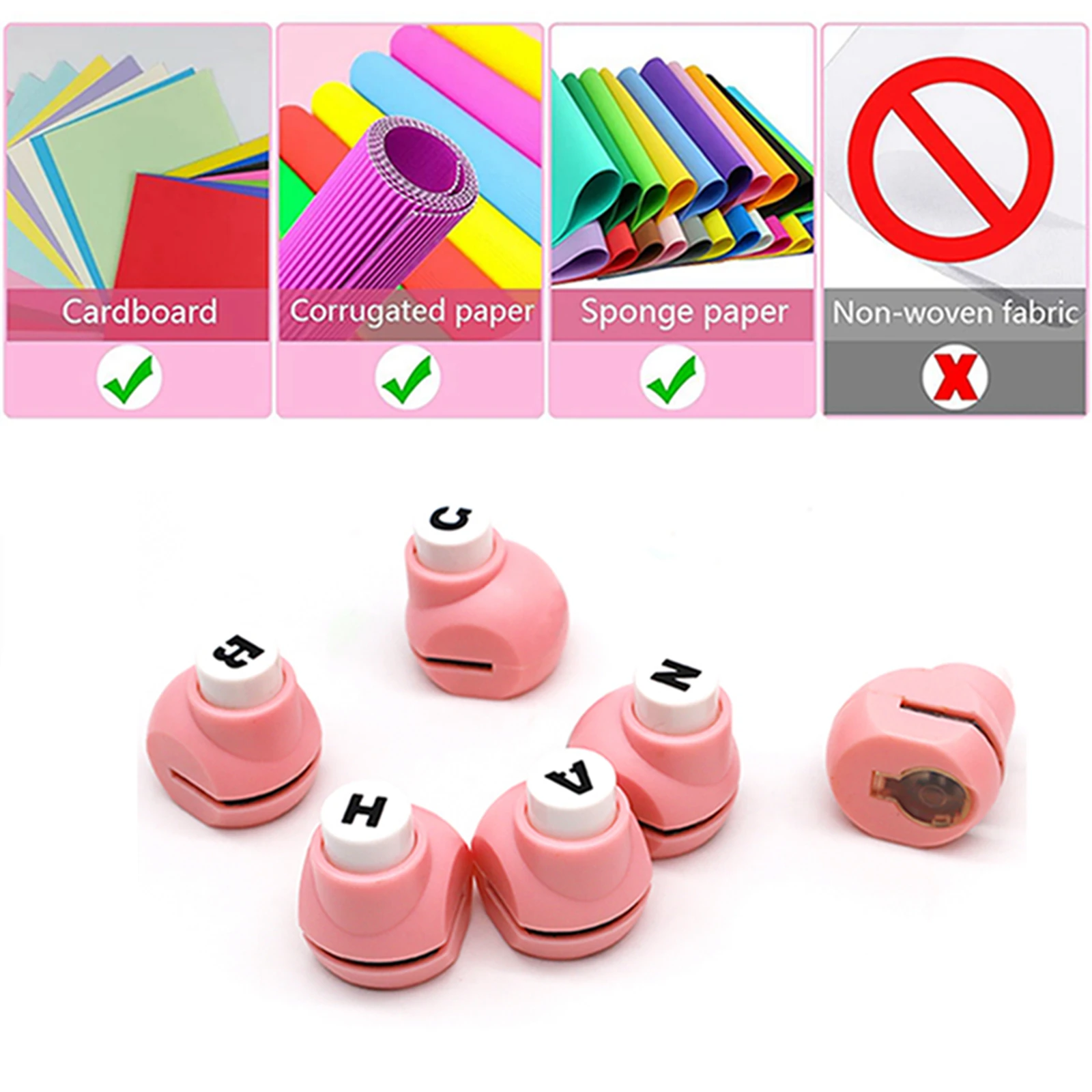 26pcs English letters Mini Paper Punchers with Case, Uppercase Alphabet Crafting Shapes, Scrapbook Paper Punchers for Crafting