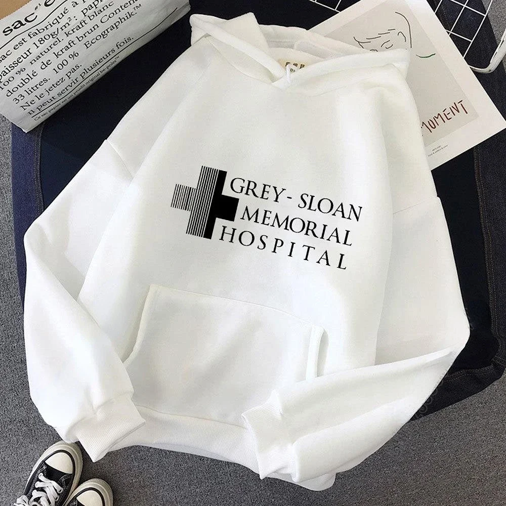 Greys Anatomy Pullover Female Autumn Winter Sportswear Women Long Sleeves Warm Casual Hooded Fleece Sportswear Outerwear