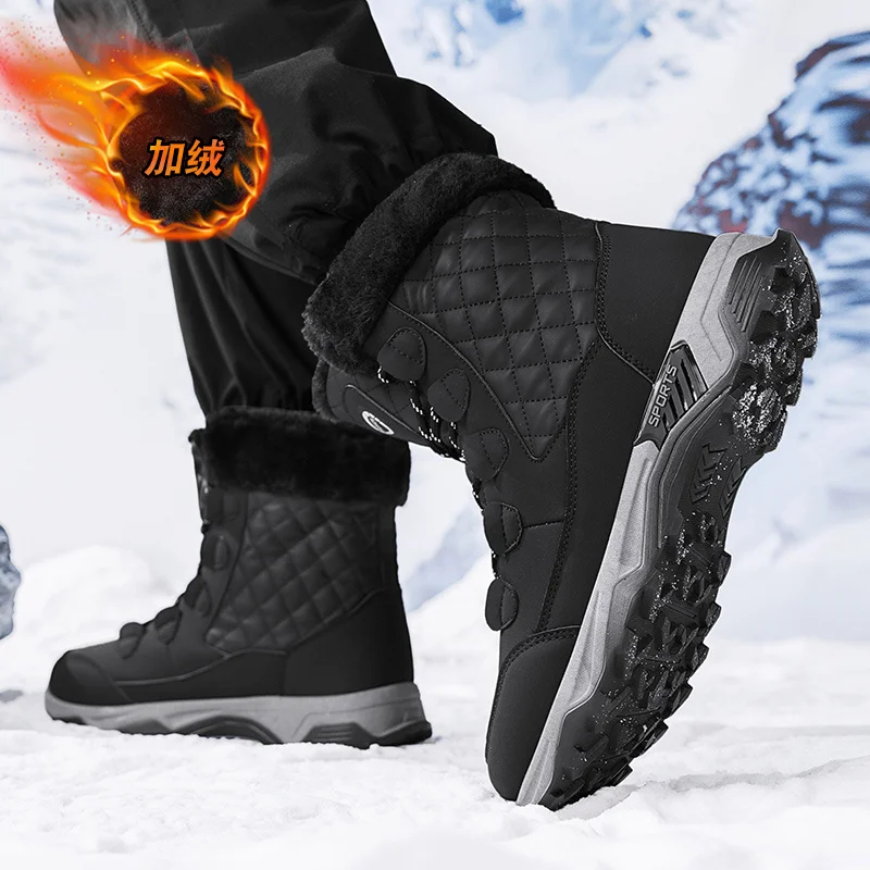 2024 New Women and Men Snow Boots Thermal High Top Outdoor Boots Comfortable Wear-Resisting Hiking Shoes Non Slip Walking Shoes image 5