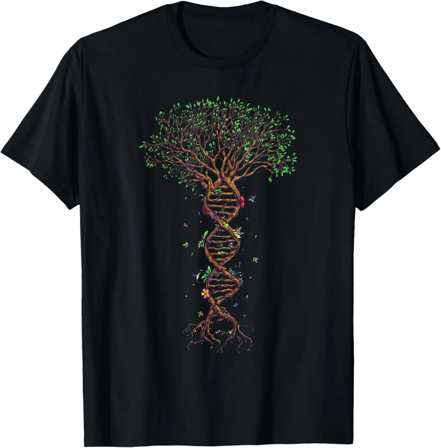 DNA Genetic Funny Earth Day Plant A Tree Life Humor T-Shirt 100% Cotton Trendy Y2K Short-Sleeve Tee – Soft, Quick-Drying, & Moisture-Wicking; Ideal for Sports or Casual Wear; Great Gift for Christmas or Halloween. Environmental.