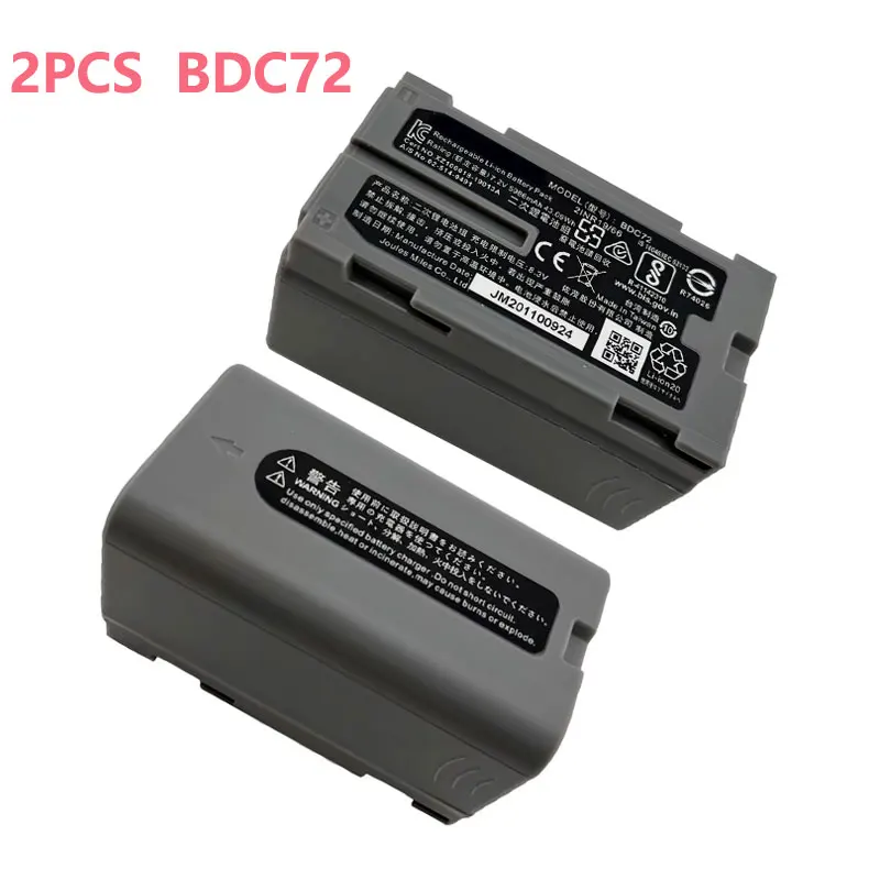 

2PCS BDC72 Battery For Top GM-52 OS/ES FX101 Total Station Surveying Battery Li-ion 7.2V 5986mAh Instrument Battery
