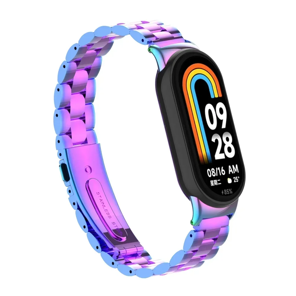 Correa de acero inoxidable para Xiaomi Mi Band 8, pulsera de Metal, NFC, accesorios de repuesto