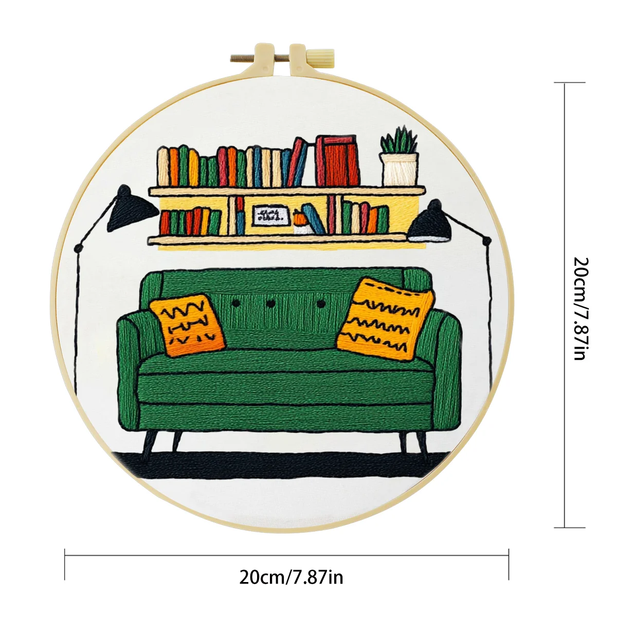 1 Stück 20X20CM/15X15CM 7,87/6,3 Zoll Sofa-Stickerei-Starter-Kit DIY-Kit DIY-Stickerei-Set Handarbeiten Nadelkunst Heimdekoration – Detail 4