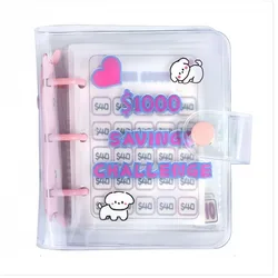 3-holes Savings Challenge Book Saving $1000 Mini Portable Money Book Saving Loose-leaf Notebook Cash Budget Storage Book