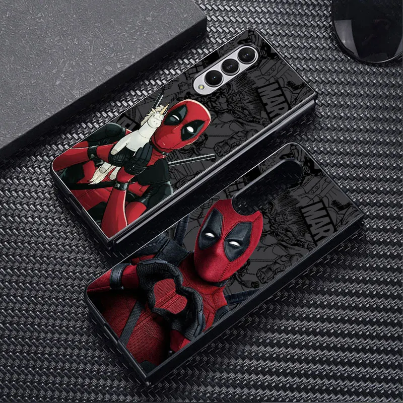 Marvel Deadpool Cool Cover for Samsung Galaxy Z Fold3 ZFold4 Z Fold5 5G Z Fold4 5G Coque Bumper Shockproof Hard PC Cases