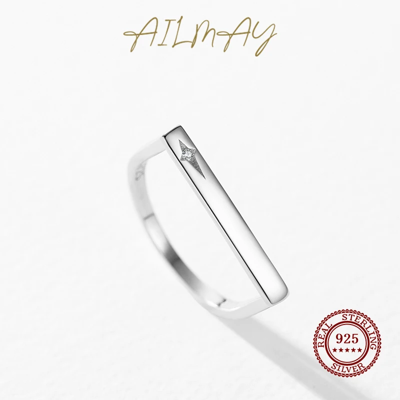 Ailmay sale 100% 925 Sterling Silber Mode Persönlichkeit stapelbar Fingerring für Frauen Mädchen Party edlen Schmuck Accessoires