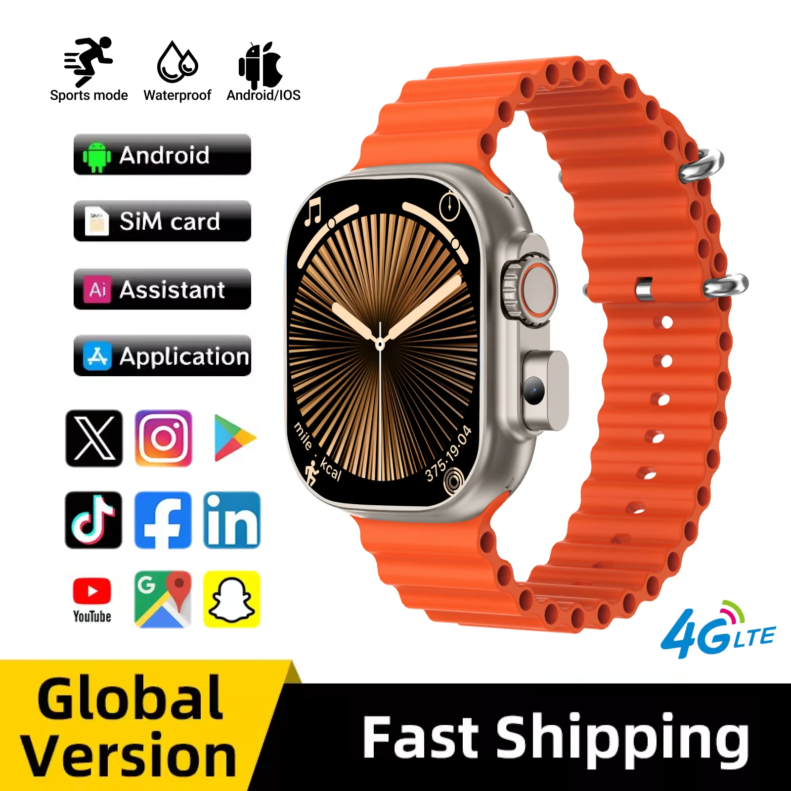 2025 جديد BW9 Smartwatch الخلوية بطاقة SIM بلوتوث الاتصال كاميرا تلسكوبية تغطية الشبكة الكاملة خطوة العد تسجيل #1