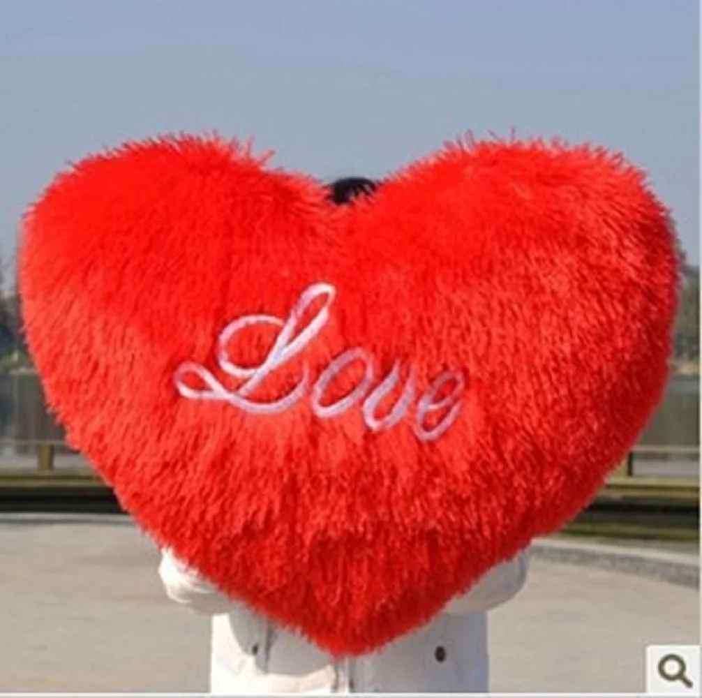 big sweet red heart love pillow plush toy about 65cm soft throw pillow 0400