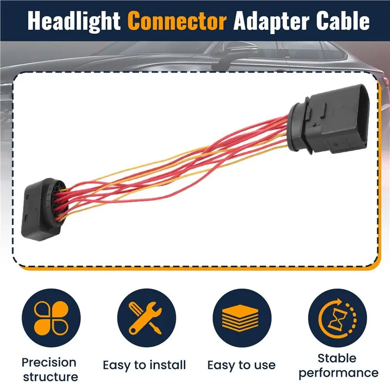 4X Car HID Xenon Headlight 10 To 14 Pin Connector Adapter For 1J0973835 1J0973737 Car Accessories-N31R