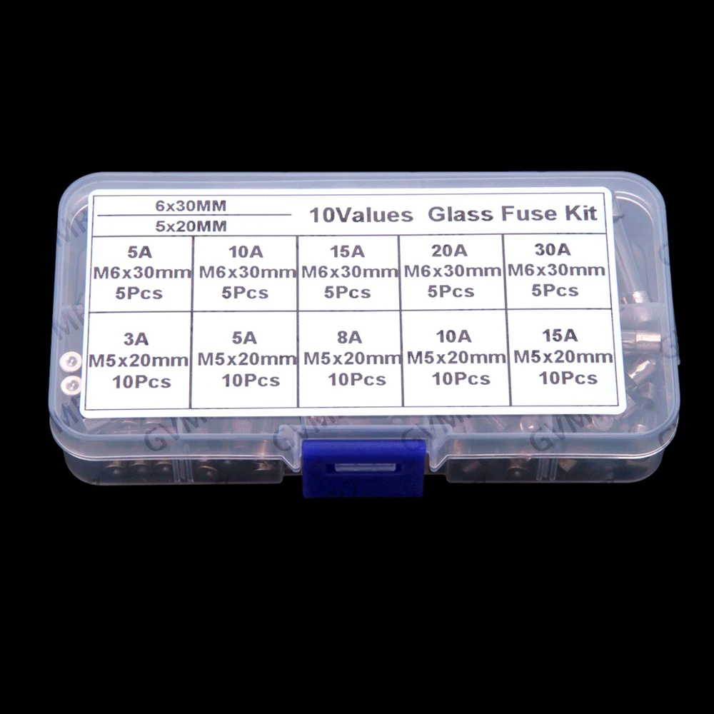 10Valus 3A 5A 8A 10A 15A 3A-30A 6x30mm 5x20mm 250V Glass Fuse, Fuse Tube, 3A 5A 8A 10A 15A 5A 10A 15A 20A 30A 5*20mm 6*30mm