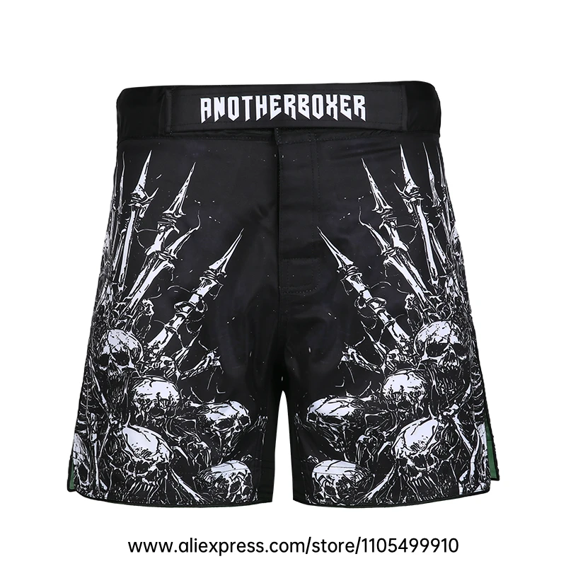 Herren Damen MMA Kampfshorts Totenkopf Skelett Sublimiert Muay Thai Boxen Grappling No Gi Trainingsshorts Kampfsport Trainingskleidung