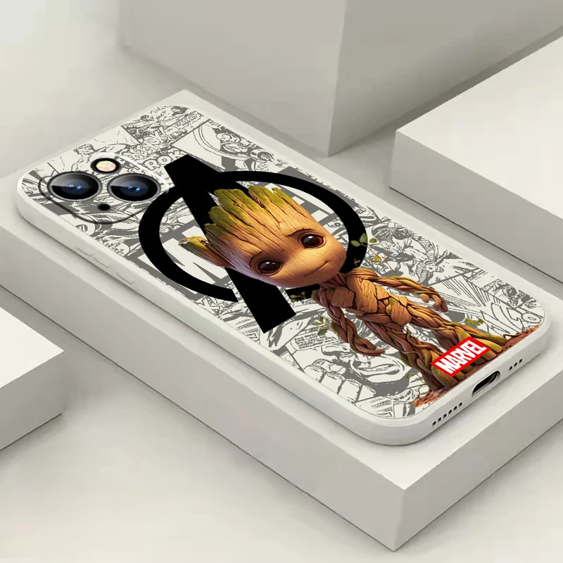 로켓 너구리 그루트 마블 아이폰 15 14 13 12 11 프로 맥스 6 6S 7 8 플러스 13 12 미니 X XR XS 맥스 휴대폰 케이스