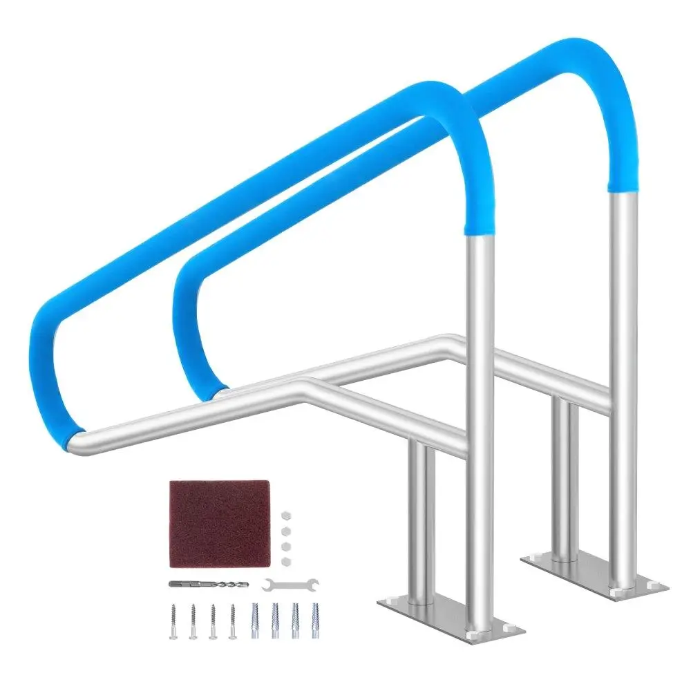 

Stainless Steel Pool Handrail 2 Piece 55x32 Inch with Base for spas