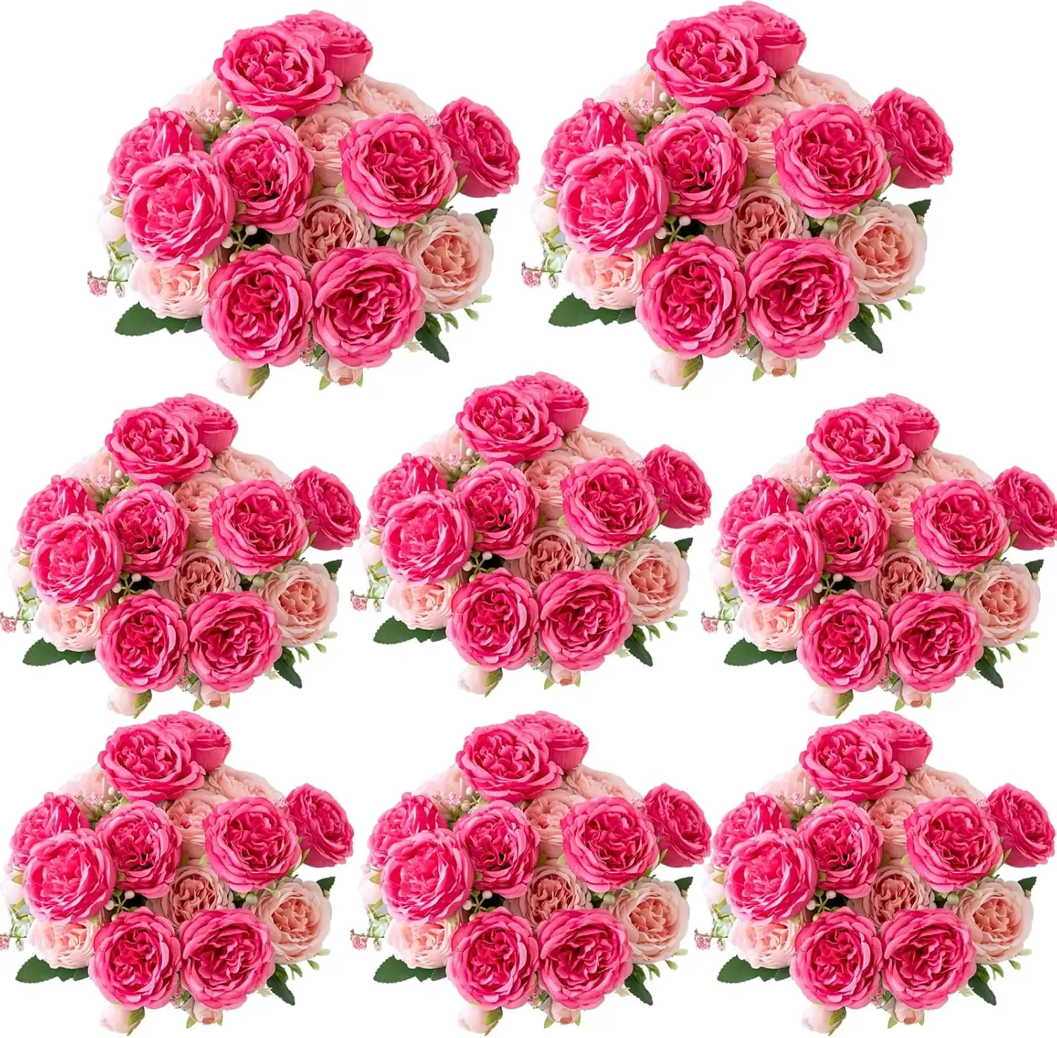 

8Pcs Fake Peonies Artificial Flowers Mix Pink Artificial Peonies for Decoration Silk Flowers Faux Peony for Wedding Tabl