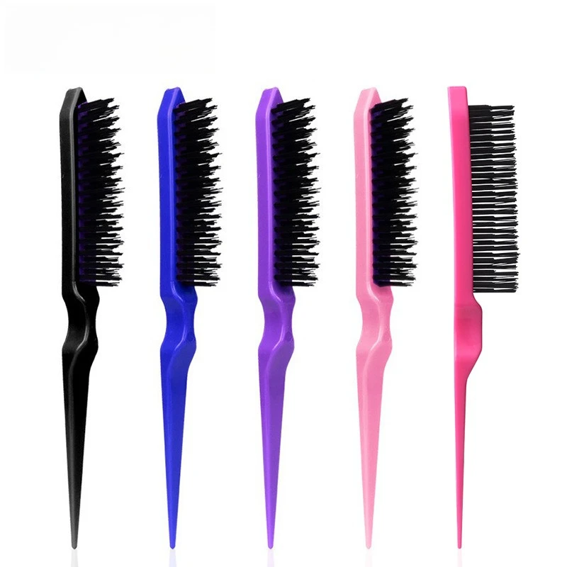 

1pcs Hair Teasing Brush, Salon Back Combing Brush Rat Tail Back Combing Hair Brush Slim Line Styling Tools Accessories