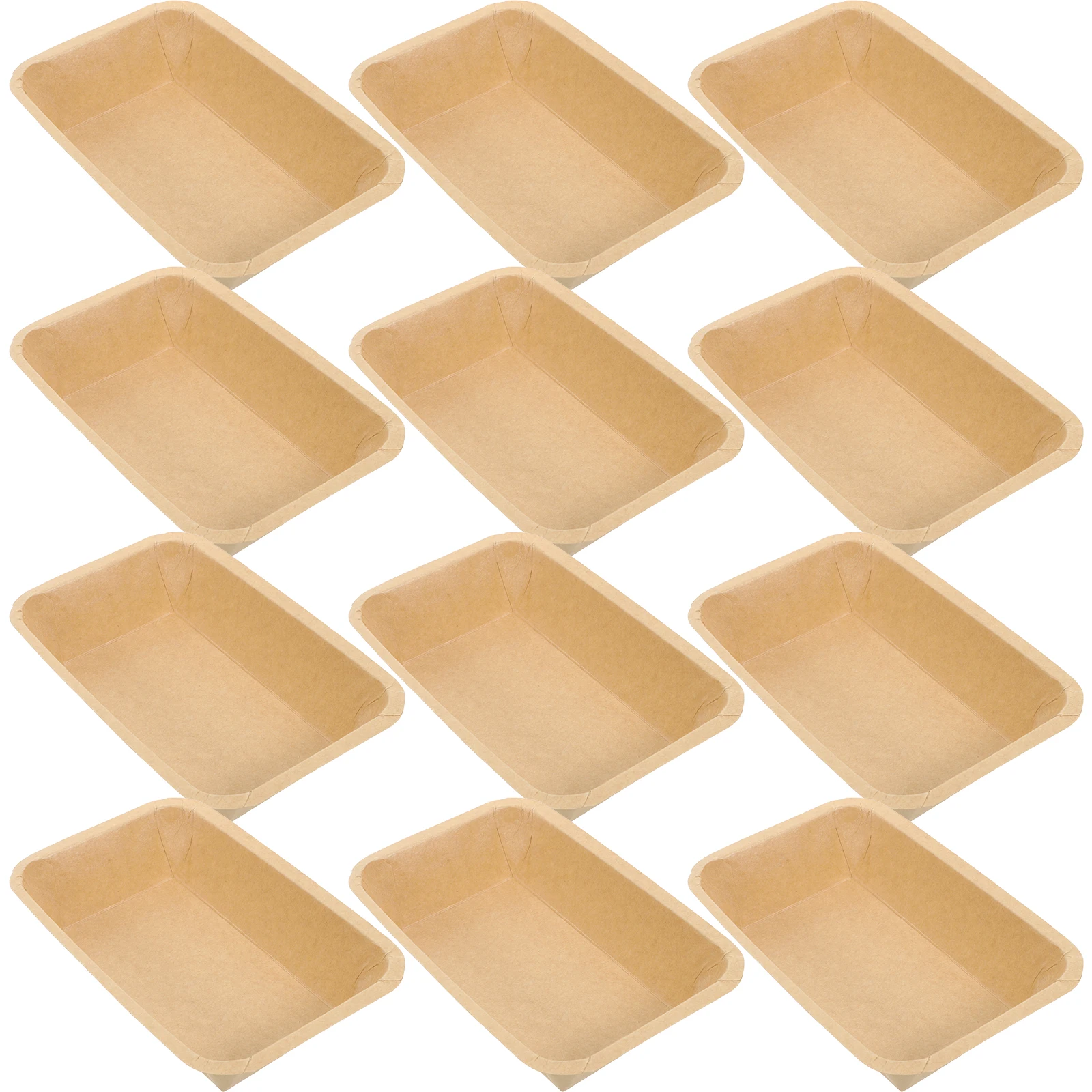 

50 Pcs Grease-proof BBQ Dinner Plate Disposable Trays for Food French Fries Accessory Serving Paper