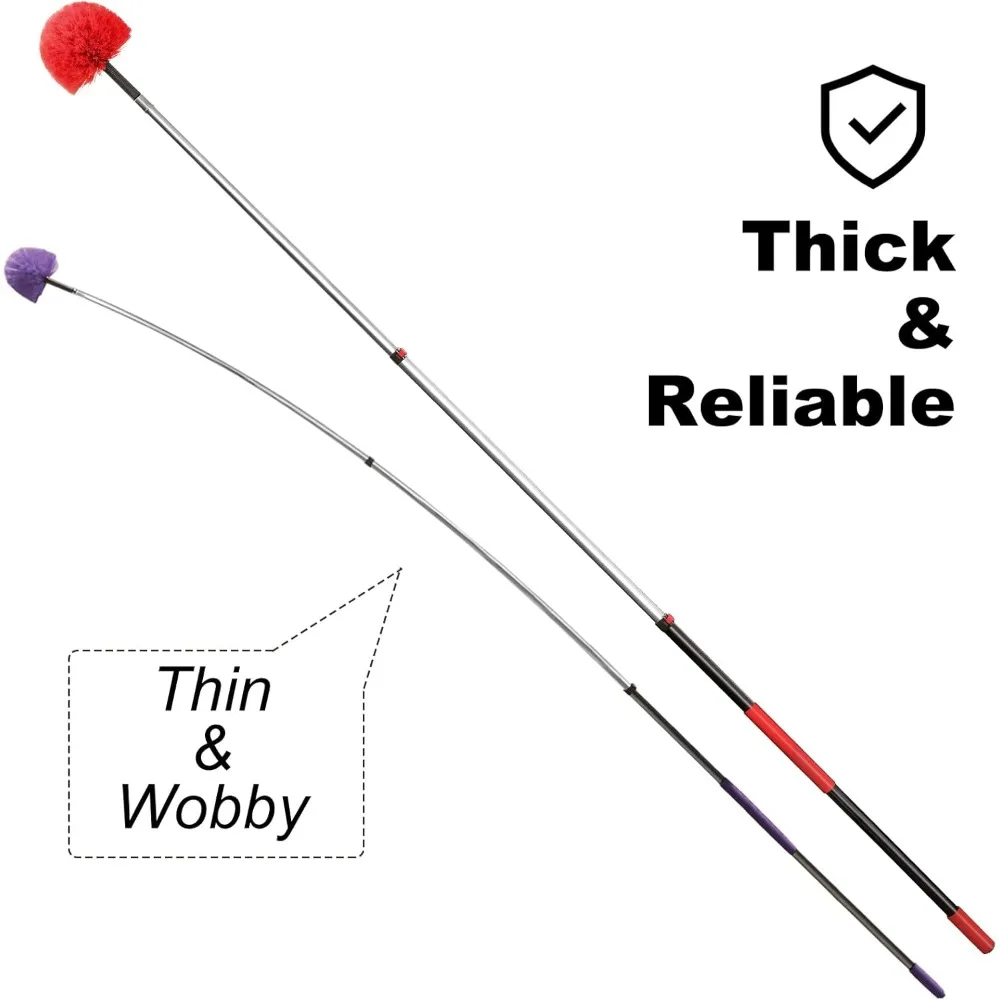 مجموعة غبار تصغير للسقوف العالية: عمود قابل للتمديد من 6 إلى 24 قدم مع منفضة من الألياف الدقيقة
