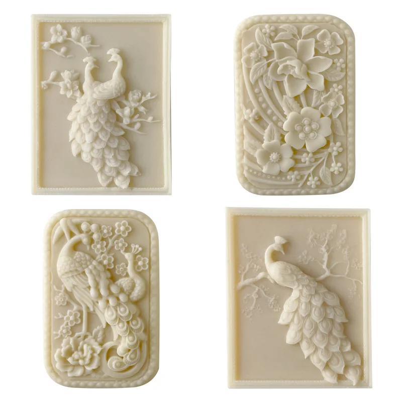 Relief flower soap silicone mold DIY handmade soap diffuser stone plaster pendant drops glue mold