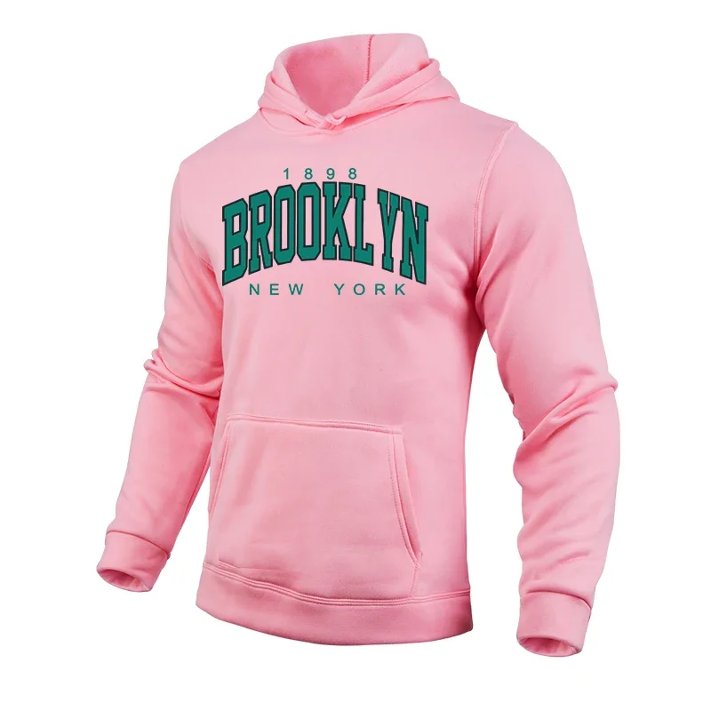 2025 بروكلين موضة هوديس للرجال كل موسم اليومية عادية الرياضة قمصان سويت شيرت بقلنسوة الذكور المنزل في الهواء الطلق الراحة الدافئة البلوز