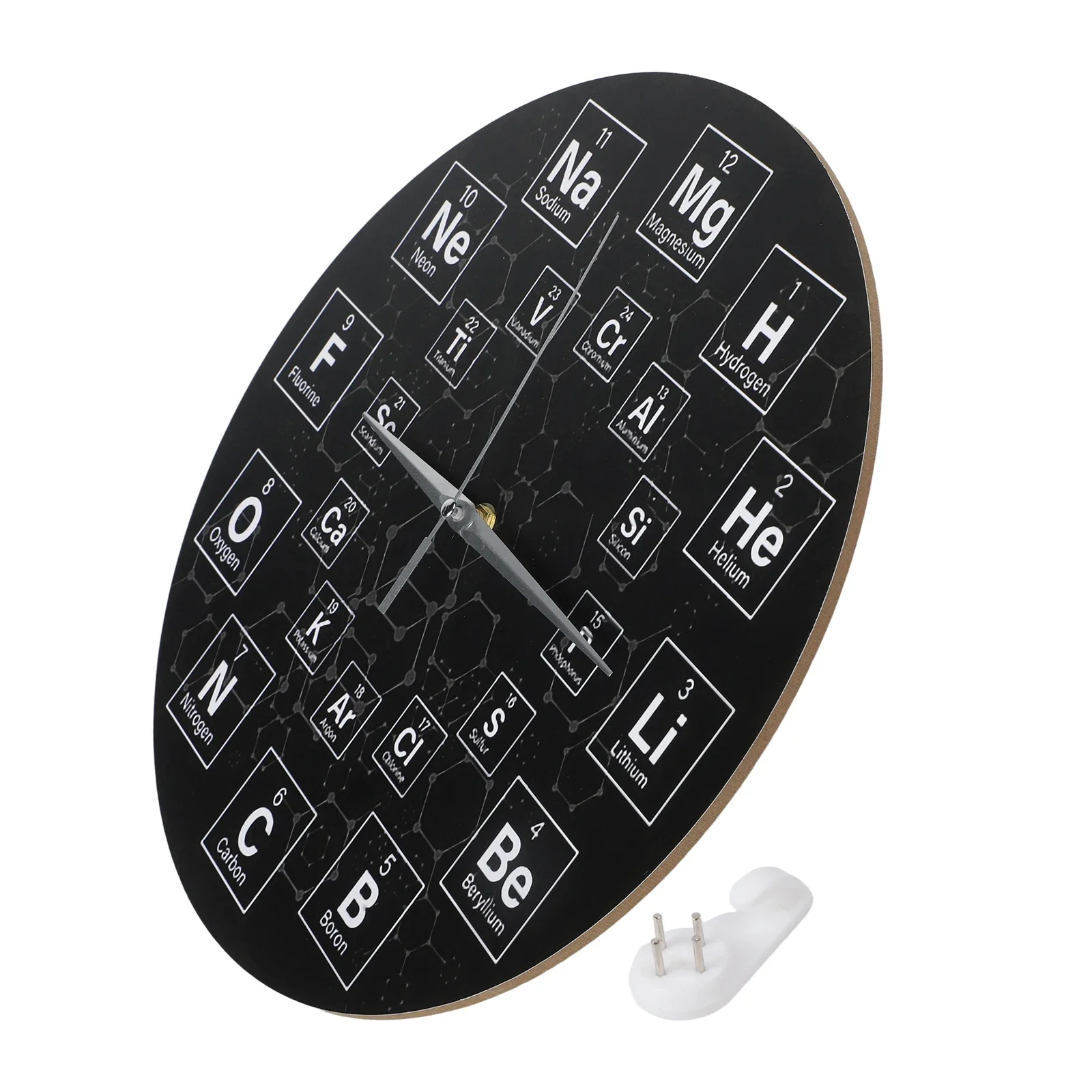 Stylish Wall Clock Featuring Periodic Table for Lab and Home Decor Unique Design with Chemistry Symbols Easy to Hang
