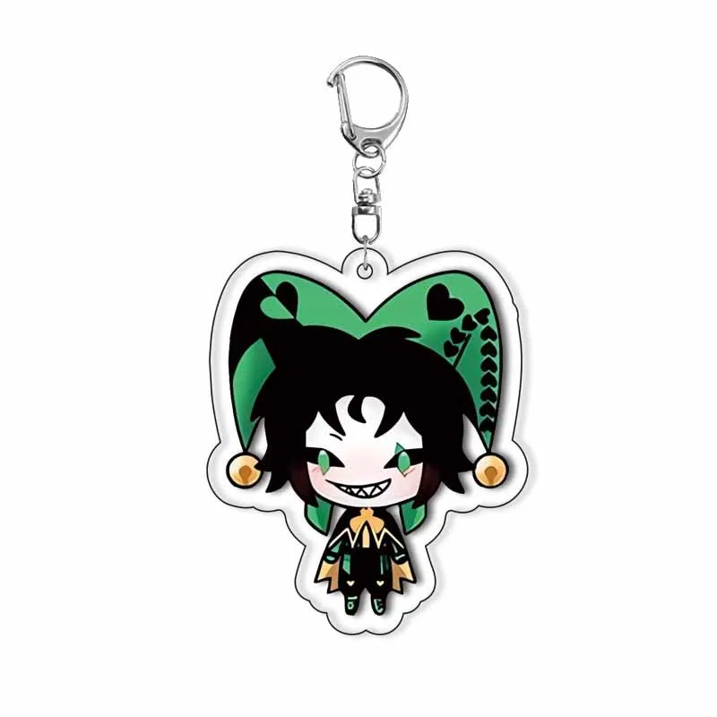 Freak Circus Acrylic Keychain Cute Animation Backpack Decoration PIERROT HARLEQUIN Keyring Game Cartoon Student Pendant Gift