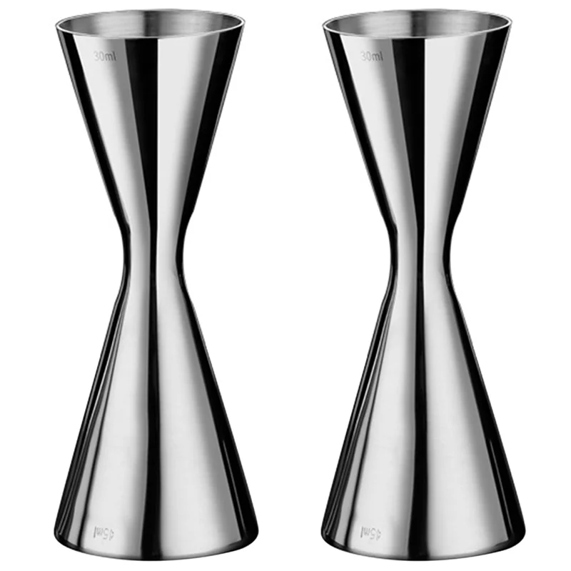 

2X Stainless Steel Measure Cup Double Head Bar Party Wine Cocktail Shaker Jigger 45Ml