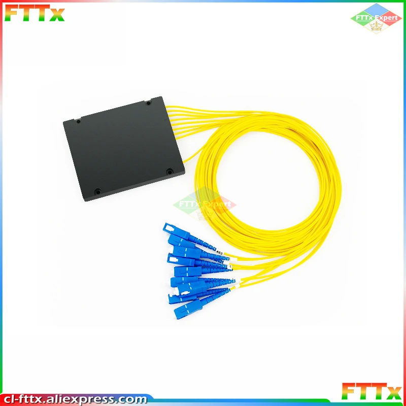 Divisor de fibra óptica FBT, acoplador óptico SC UPC 1X8 PLC de alta calidad, 1 unidad