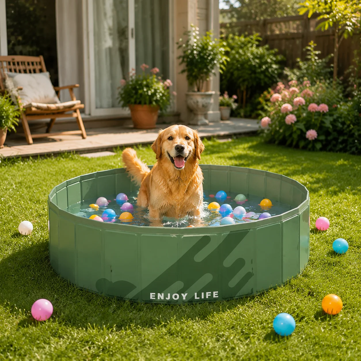 Foldable Ball Pit Portable Indoor Outdoor Playpen Waterproof Easy Clean Storage for Home Balcony Bathroom Garden