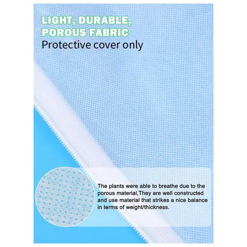 ABAH-2 PCS Plant Covers Freeze Protection Jacket 2.6Ft X 4Ft PP Reusable Winter Drawstring Plant Covers With Zipper
