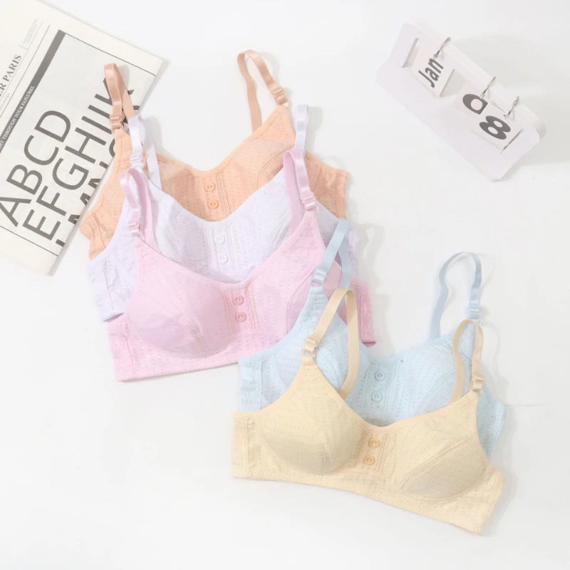 Girl's Underwear Teenage Vest Student Cotton Soft and Comfortable Underwear Lightweight and Breathable Solid Color Girl's Bra
