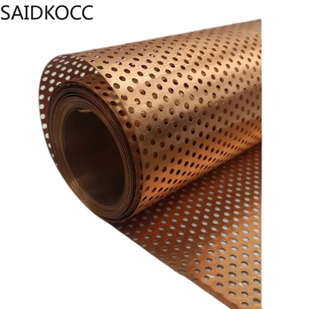 1 Meter Woven Electrode Rhombic Copper Mesh Lozenge Round Hole for Research Laboratory Electromagnetic Shielding