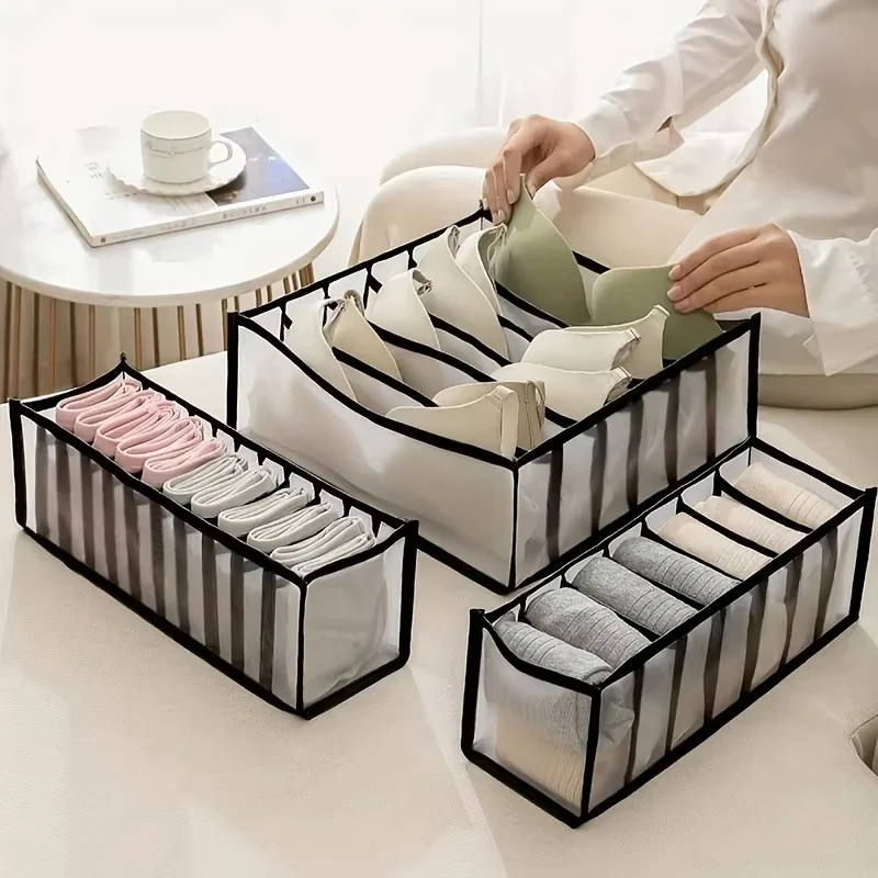 

Drawer Organizers For Underwear Socks Bra Pants Compartment Storage Box Wardrobe Organizer Clothes Bra Dividers Grids Boxes