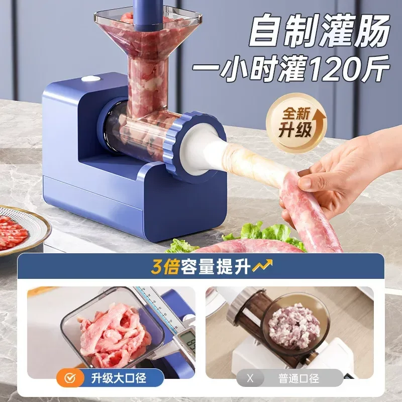 Stainless Steel Electric Meat Grinder Commercial Food Processing Machine for Kitchen Cooking Sausage Filling and Mincing
