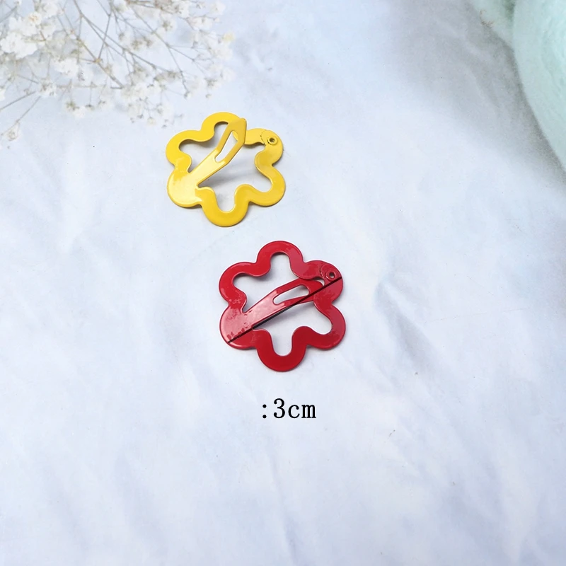 4/10PCS New Cartoon Flower Metal Candy BB Clips Girls Hairpins Snap Hair Clips  Kids Headwear Barrettes Baby Hair Accessories