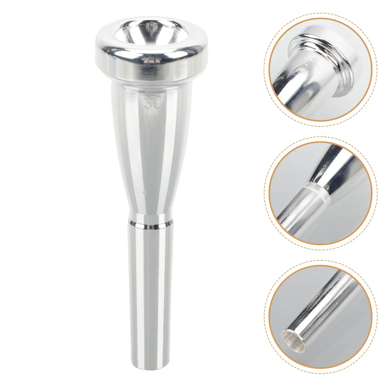 Copper Alloy 3C Professional Trumpet Mouthpiece Replacement Small Trumpet Part Music Instrument Supply Gift Replacement